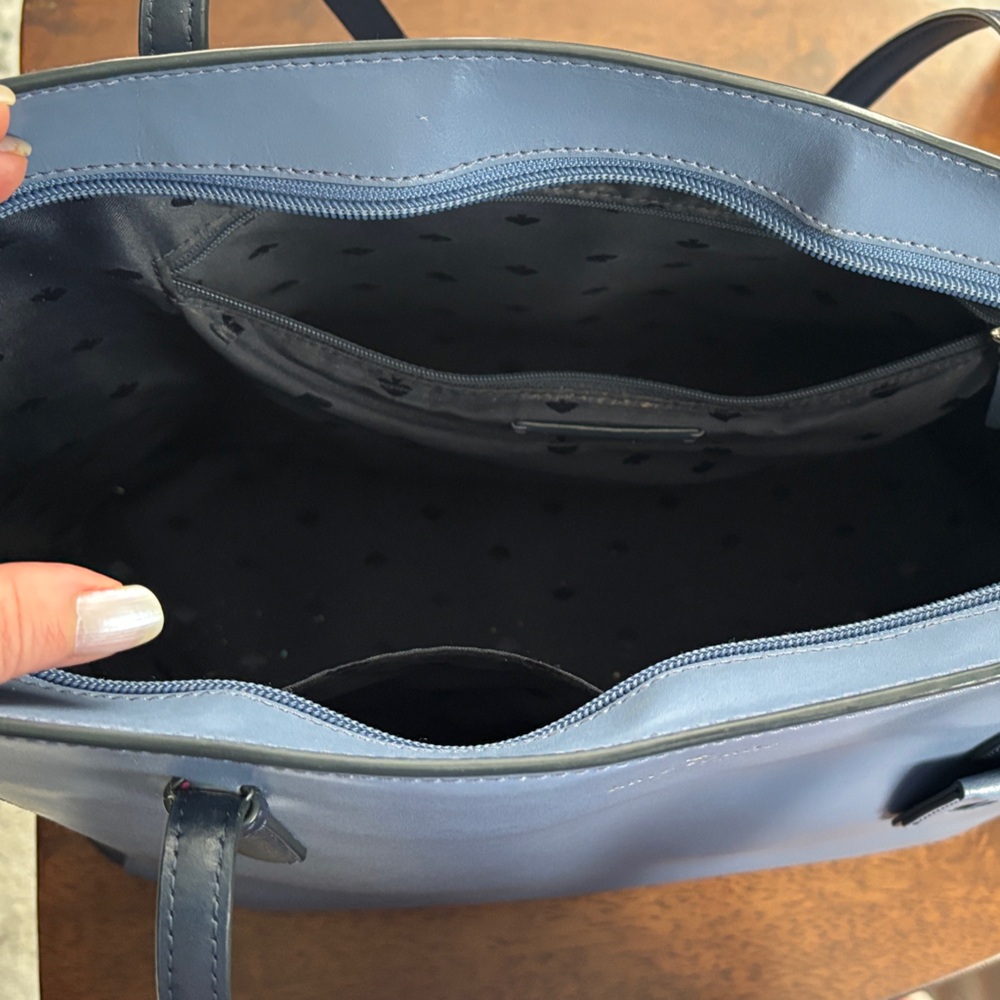 Kate Spade Navy Blue Leather Tote - Picture 3 of 3